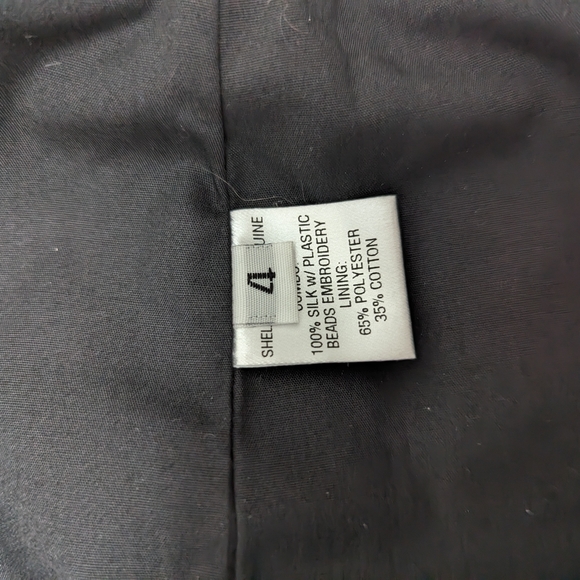 KORA RAE size 4 Beaded lambskin Leather Mini Skirt Kittenish Black MADE IN USA. - Picture 6 of 8